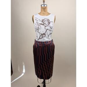 Dries Van Noten geometric pencil skirt
